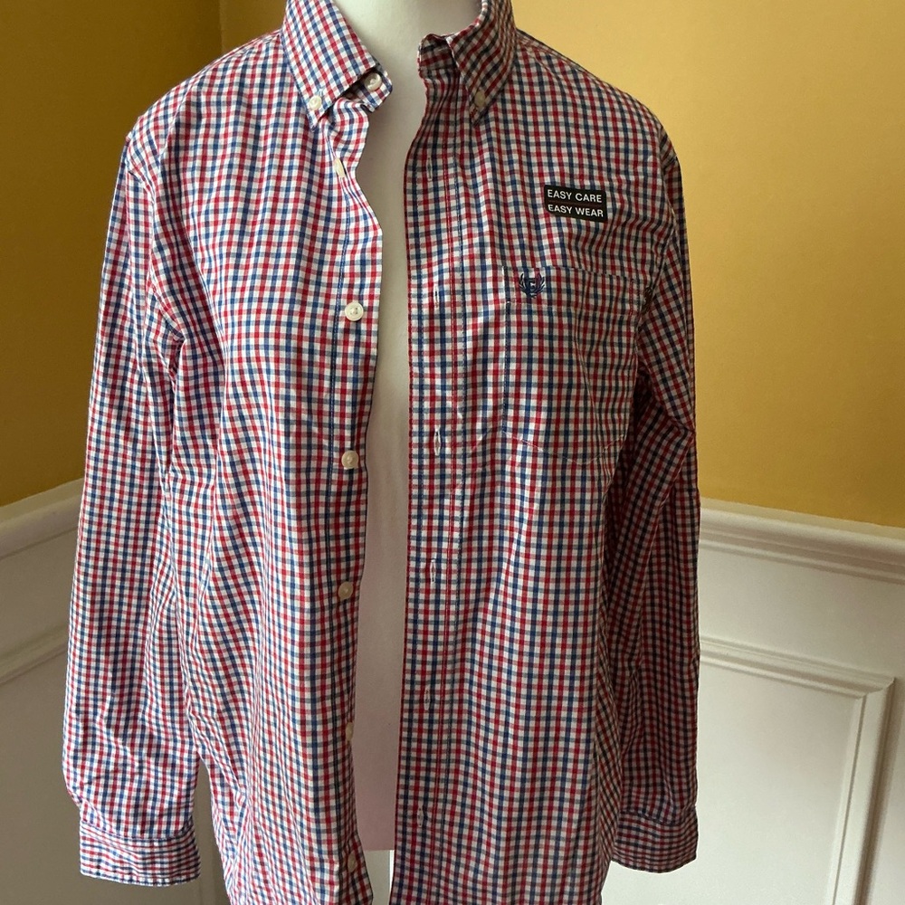 Chaps Red and Blue Plaid Casual Shirt